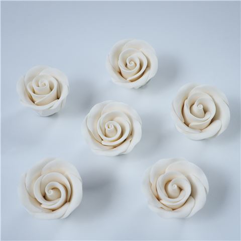 Cukorvirág rózsa dróttal (M - fehér)