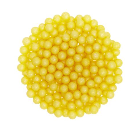 Cukorgyöngy 9 mm - Gyöngyház sárga