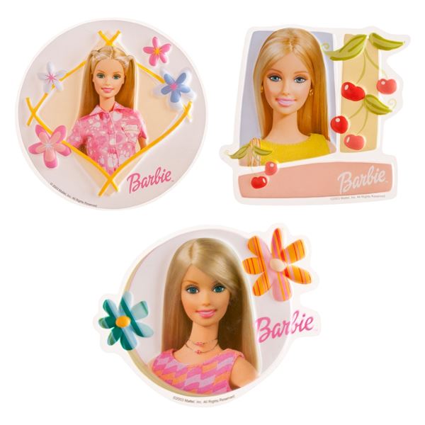 Barbie műanyag 2D tortadísz