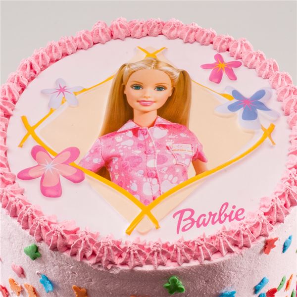 Barbie műanyag 2D tortadísz