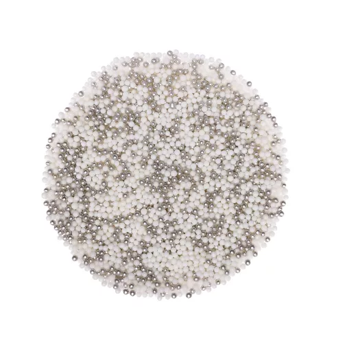 Cukorgyöngy mix - ezüst-fehér - 100g