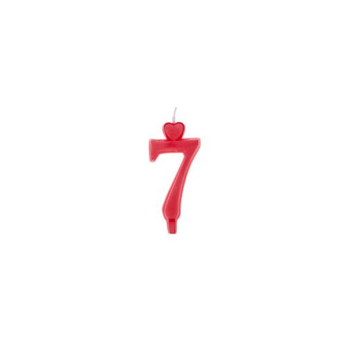 Kicsi számgyertya - Piros - 7 