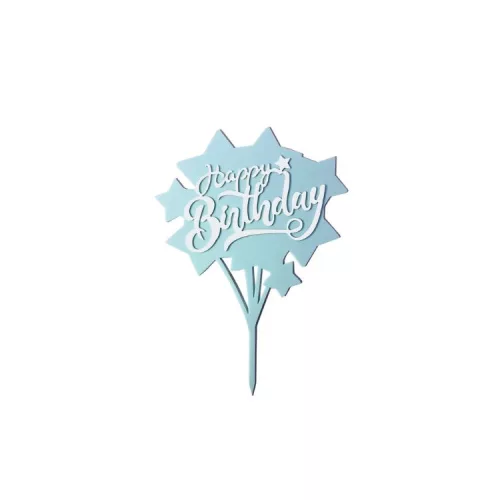 Sziluett beszúró - Happy Birthday - kék