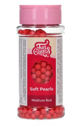 Cukorgyöngy - Soft Pearls Medium Red - 80g