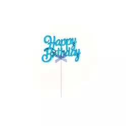 Tortadísz - Happy Birthday (kék) 