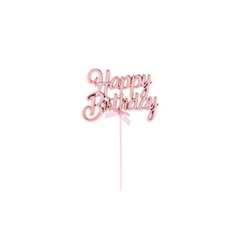 Tortadísz - Happy Birthday (rosegold) 