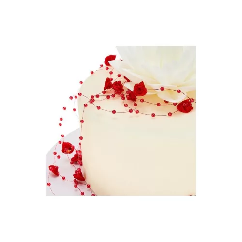 Rózsás díszfűzér 30m piros