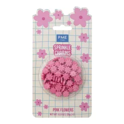 Cukordekoráció - Pink Virágok Sprinkle Charms