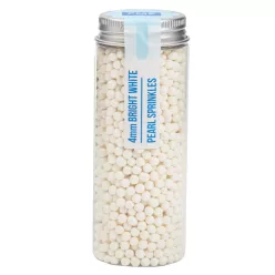 Cukordekoráció - Fehér gyöngy 4mm - 74g