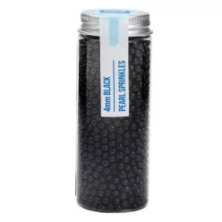 Cukordekoráció - Fekete gyöngy 4mm - 74g
