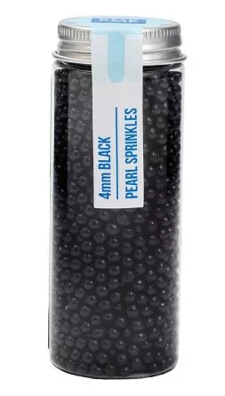 Cukordekoráció - Fekete gyöngy 4mm - 74g